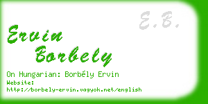 ervin borbely business card